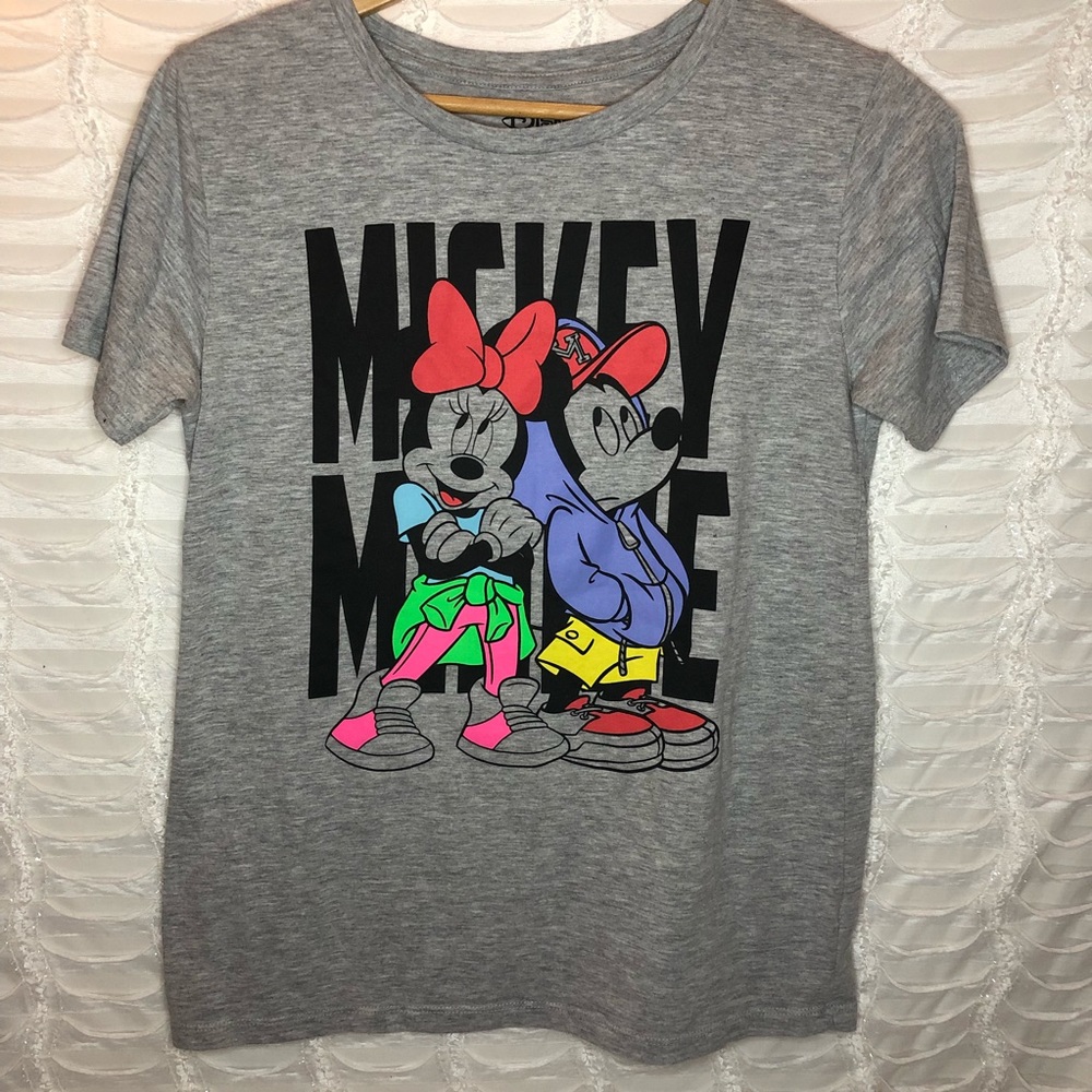 Disney Mickey and Minnie Mouse 90's Gray Short sleeve T-Shirt
